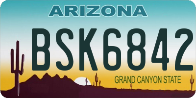 AZ license plate BSK6842