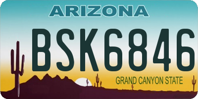 AZ license plate BSK6846
