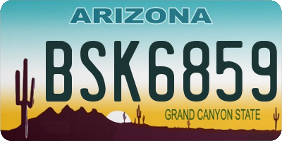 AZ license plate BSK6859