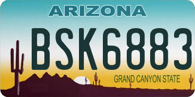 AZ license plate BSK6883