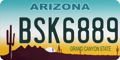 AZ license plate BSK6889