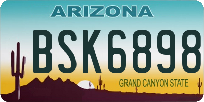 AZ license plate BSK6898