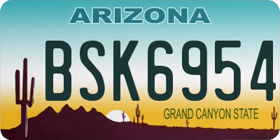 AZ license plate BSK6954