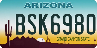 AZ license plate BSK6980