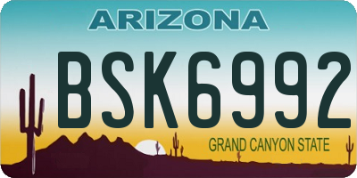 AZ license plate BSK6992