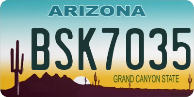 AZ license plate BSK7035