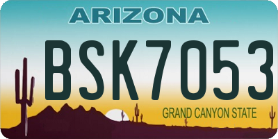 AZ license plate BSK7053