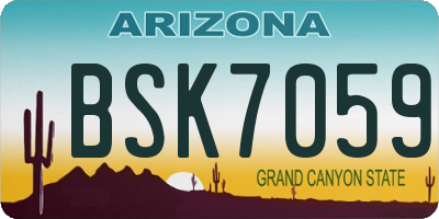 AZ license plate BSK7059