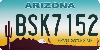 AZ license plate BSK7152