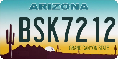 AZ license plate BSK7212