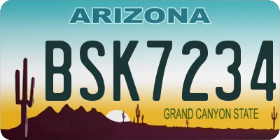 AZ license plate BSK7234