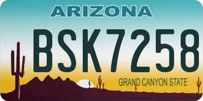 AZ license plate BSK7258