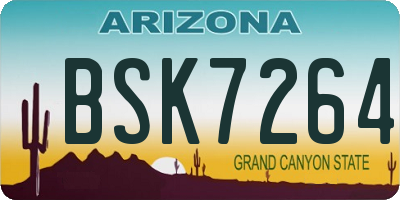 AZ license plate BSK7264