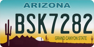 AZ license plate BSK7282