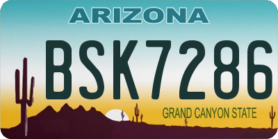 AZ license plate BSK7286