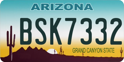 AZ license plate BSK7332