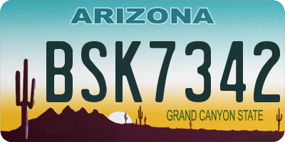AZ license plate BSK7342
