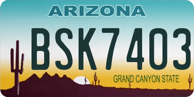 AZ license plate BSK7403