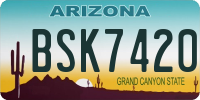 AZ license plate BSK7420