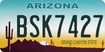 AZ license plate BSK7427