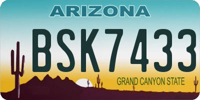 AZ license plate BSK7433