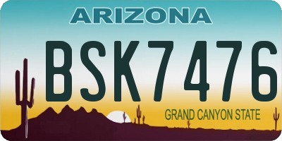 AZ license plate BSK7476