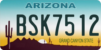 AZ license plate BSK7512