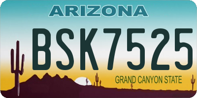 AZ license plate BSK7525