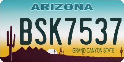 AZ license plate BSK7537