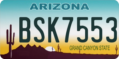 AZ license plate BSK7553