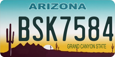 AZ license plate BSK7584