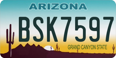 AZ license plate BSK7597
