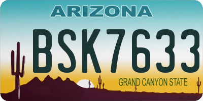 AZ license plate BSK7633