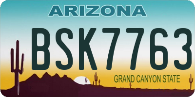 AZ license plate BSK7763