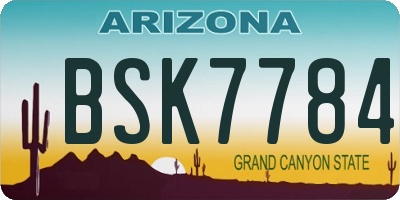 AZ license plate BSK7784
