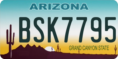 AZ license plate BSK7795