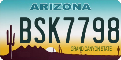 AZ license plate BSK7798