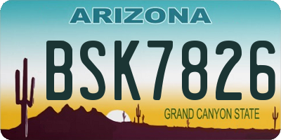 AZ license plate BSK7826