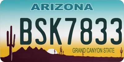 AZ license plate BSK7833