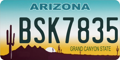 AZ license plate BSK7835