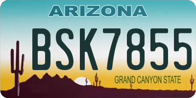 AZ license plate BSK7855