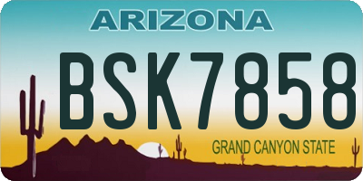 AZ license plate BSK7858