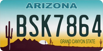 AZ license plate BSK7864