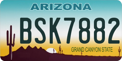 AZ license plate BSK7882