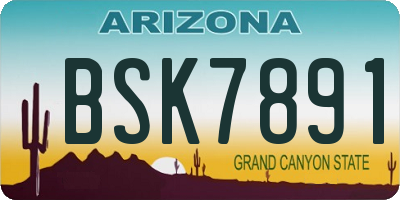 AZ license plate BSK7891