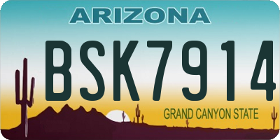 AZ license plate BSK7914