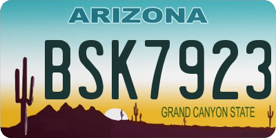 AZ license plate BSK7923
