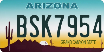 AZ license plate BSK7954