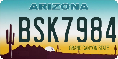 AZ license plate BSK7984