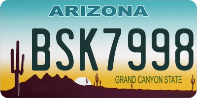 AZ license plate BSK7998